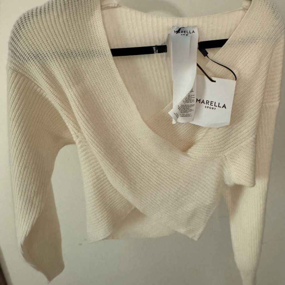 MARELLA Cream V-Neck Sweater